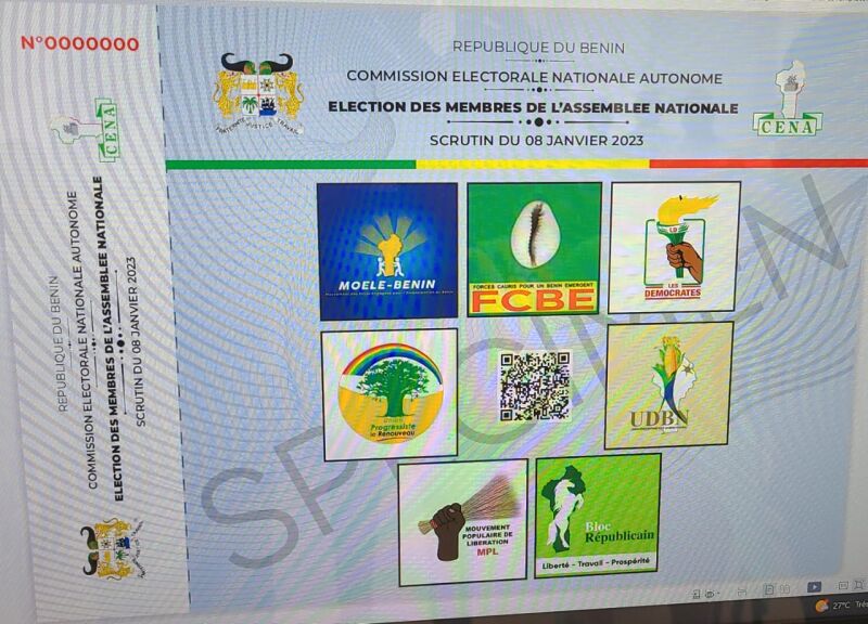 Législatives 2023: validation du spécimen du bulletin unique