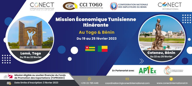 Mission Économique Tunisienne, une opportunité d’affaire pour les entreprises Béninoises et Togolaises